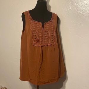 Brown Sleeveless Top